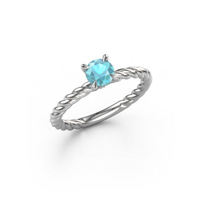 Engagement ring Twanna 950 platinum blue topaz 5 mm