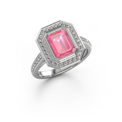 Verlobungsring Noud 2 EME 950 Platin Pink Saphir 8x6 mm