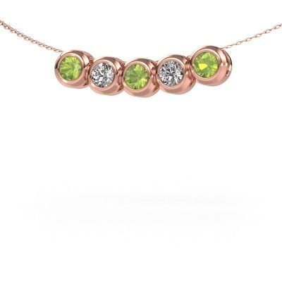 Necklace Kim 5 585 rose gold peridot 4 mm