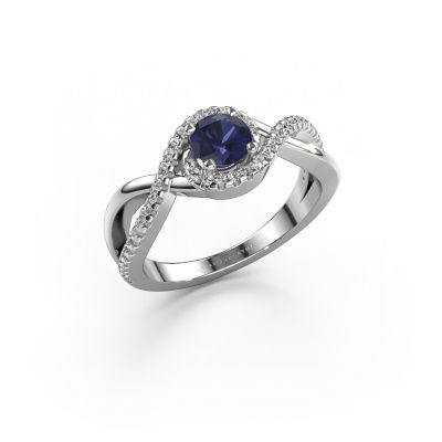 Verlobungsring Melody 585 Weißgold Saphir 5 mm