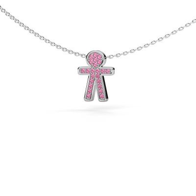 Pendant Boy 585 white gold pink sapphire 1 mm