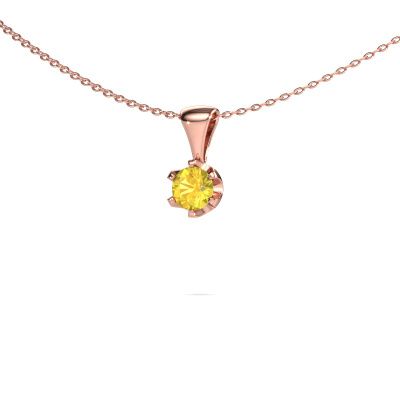 Collier Fran 585 or rose saphir jaune 5 mm