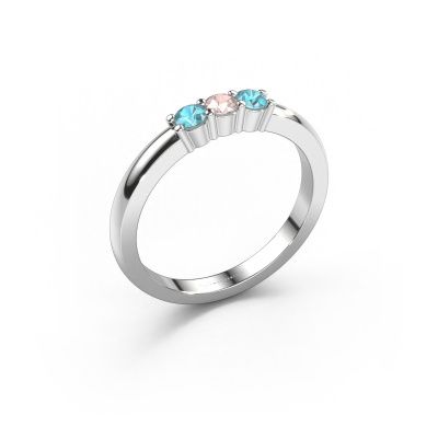 Ring Yasmin 3 585 white gold morganite champagne 3 mm