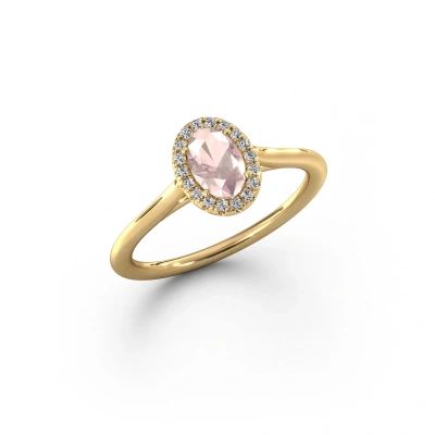 Engagement ring Seline ovl 1 585 gold morganite champagne 6x4 mm