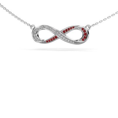 Necklace Infinity 2 585 white gold ruby 0.8 mm