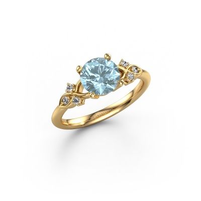 Engagement ring Azra RND 585 gold blue lab grown diamond 7 mm