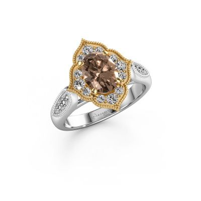 Engagement ring Rosan 585 white gold brown diamond 1.468 crt