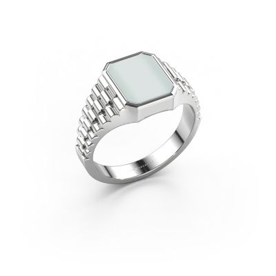 Signet ring Brent 1 950 platinum green sardonyx 10x8 mm