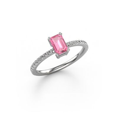 Verlobungsring Denita 2 EME 585 Weißgold Pink Saphir 6x4 mm