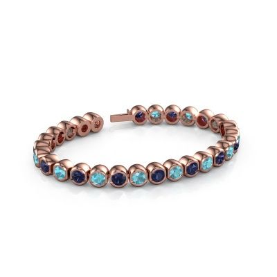 Tennis bracelet Bianca 5 mm 585 rose gold blue topaz 5 mm