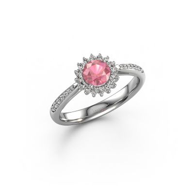 Engagement ring Tilly RND 2 585 white gold tourmaline pink 5 mm