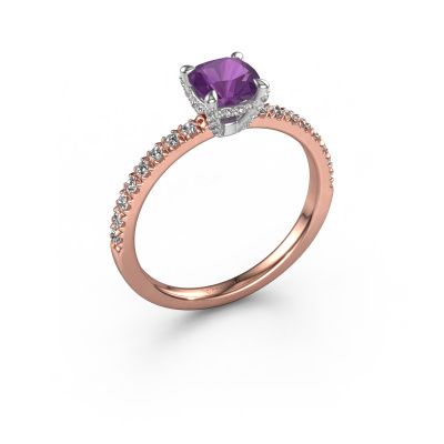 Engagement ring Saskia 1 CUS 585 rose gold amethyst 5.5 mm
