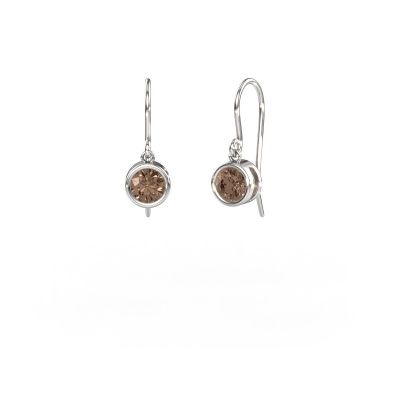 Boucles d'oreilles Lavon RND 950 platine diamant brun 1.00 crt