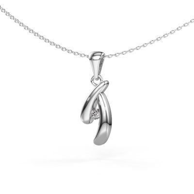 Pendant Jinke 585 white gold zirconia 2.5 mm