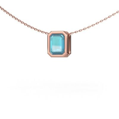 Pendant Lavon EME 585 rose gold blue topaz 8x6 mm