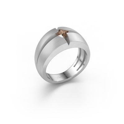 Herrenring Rens 950 Platin Braun Diamant 0.25 crt