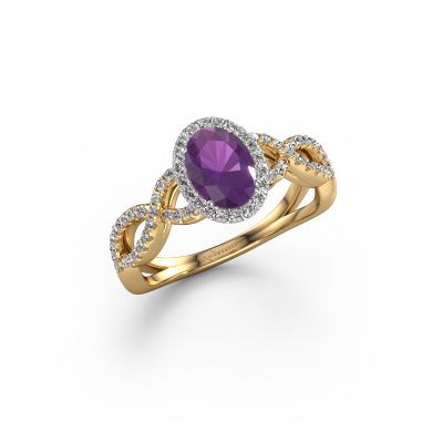 Verlobungsring Dionne ovl 585 Gold Amethyst 7x5 mm