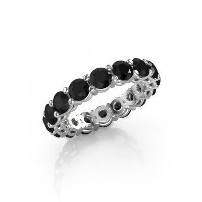 Stackable ring Michelle full 4.0 585 white gold black diamond 5.10 crt