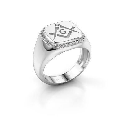 Heren ring Johan 585 witgoud diamant 0.255 crt