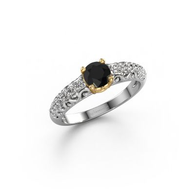 Bague de fiançailles Mellie 585 or blanc diamant noir 0.82 crt