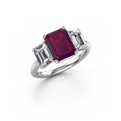 Verlobungsring Sandra 950 Platin Rhodolit 9x7 mm