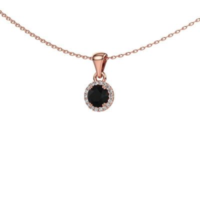 Hanger Seline rnd 585 rosé goud zwarte diamant 0.560 crt