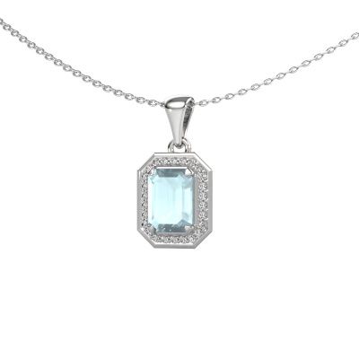 Pendant Dodie 950 platinum aquamarine 8x6 mm