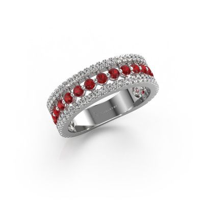 Ring Elizbeth 1 585 white gold ruby 2 mm