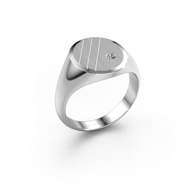 Siegelring Wesley 3 950 Platin Zirkonia 2 mm