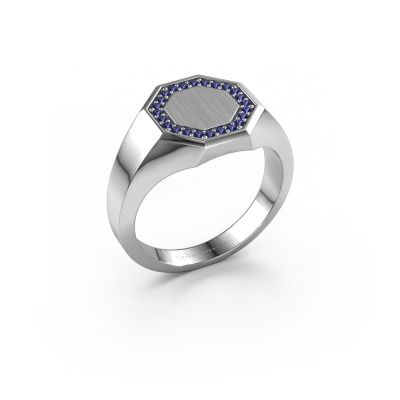 Men's ring Floris Octa 2 585 white gold sapphire 1.2 mm