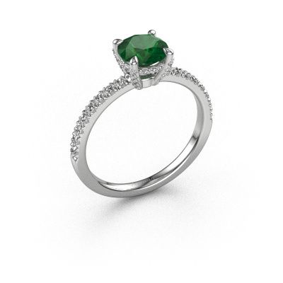 Engagement ring Saskia rnd 1 950 platinum emerald 6.5 mm