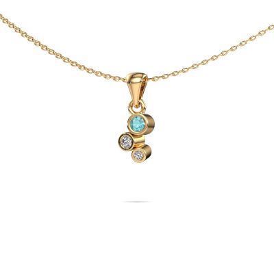 Pendant Tessa 585 gold blue topaz 2.5 mm