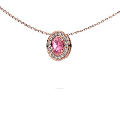 Collier Madelon 585 or rose saphir rose 6x4 mm