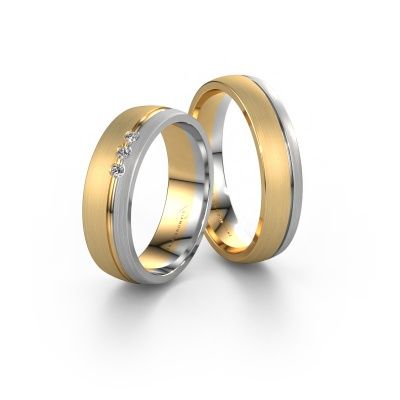 Eheringe set WH0322LM25AM ±5x1.7 mm 14 Karat Gold Diamant 0.02 crt