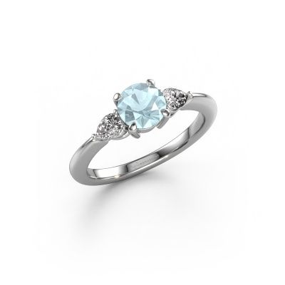 Engagement ring Chanou RND 950 platinum aquamarine 6 mm