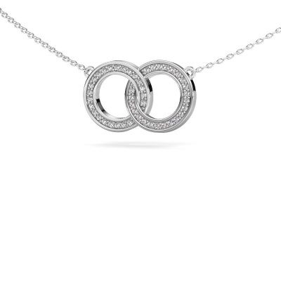 Necklace Circles 1 585 white gold diamond 0.23 crt