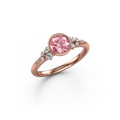 Engagement ring Aliyah RND 585 rose gold pink lab grown diamond 5.7 mm