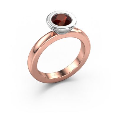 Stacking ring Eloise Round 585 rose gold garnet 6 mm