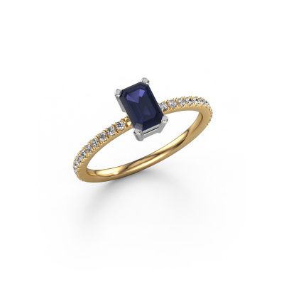Engagement ring Denita 2 EME 585 gold sapphire 6x4 mm