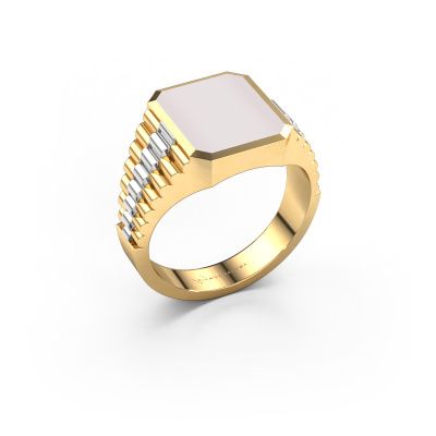 Chevalière Brent 2 585 or jaune nicolo rouge 12x10 mm