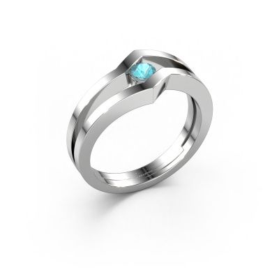 Ring Elize 585 Weißgold Blau Topas 3.4 mm