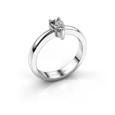 Engagement ring Florentina Pear 950 platinum diamond 0.45 crt