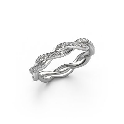 Stackable ring Swing full 585 white gold zirconia 1 mm