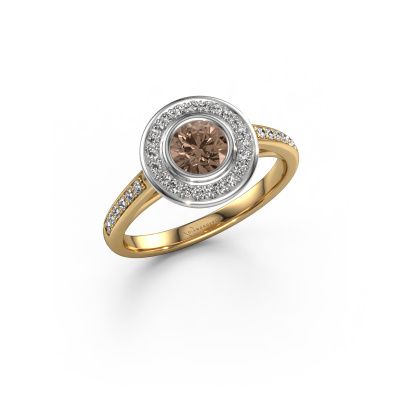 Engagement ring Noud 2 RND 585 gold brown diamond 0.724 crt
