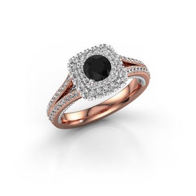 Verlovingsring Annette 585 rosé goud zwarte diamant 1.172 crt