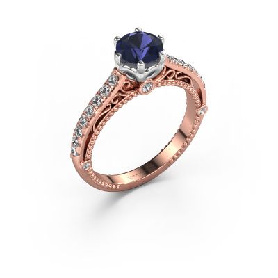 Engagement ring Venita 585 rose gold sapphire 6.5 mm