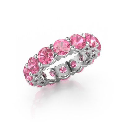 Stackable ring Michelle full 5.0 585 white gold pink sapphire 5 mm