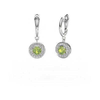 Drop earrings Ninette 1 950 platinum peridot 5 mm