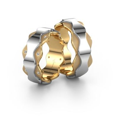 Eheringe set WH2033LM17DP ±7x2.4 mm 14 Karat Gold Diamant 0.008 crt