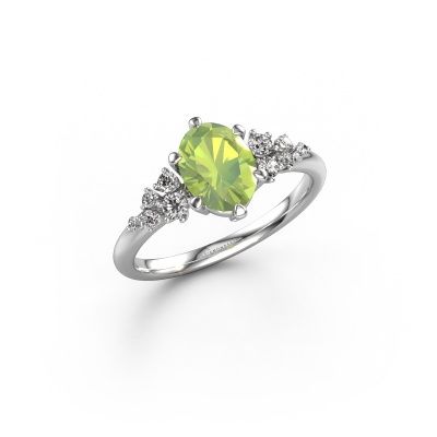 Verlobungsring Royce OVL 585 Weißgold Peridot 8x6 mm